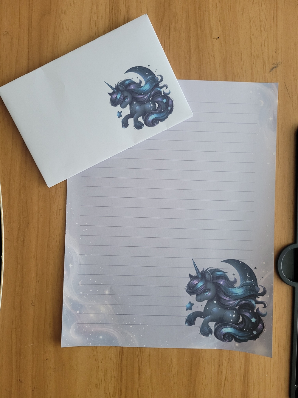 🖤NEW🖤 24pc Galaxy Unicorn Lined Stationery Set - Purple & Blue
